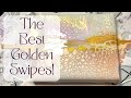 355 the best golden swipes  fluid art bloom
