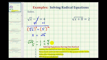 Ex 1:  Solve a Basic Radical Equation - Square Roots