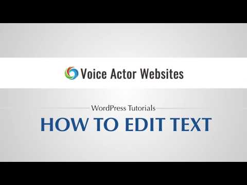 How to edit text  | VAW WordPress Tutorial