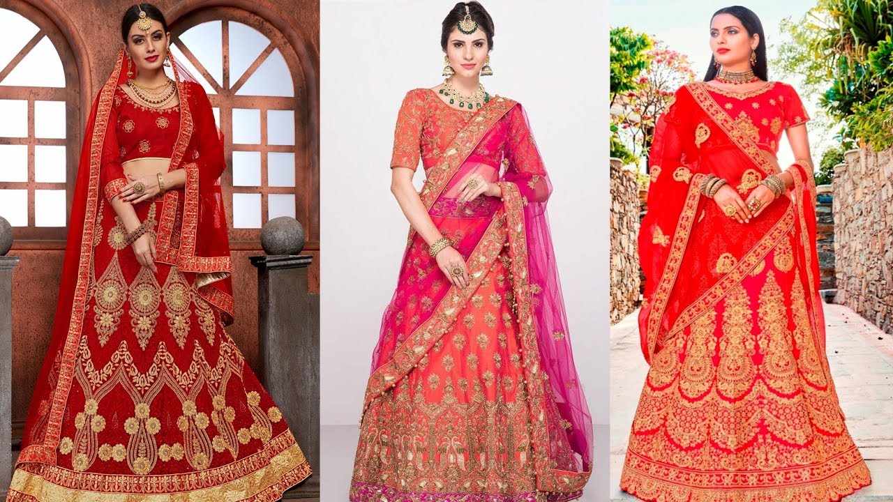 red colour ghagra choli