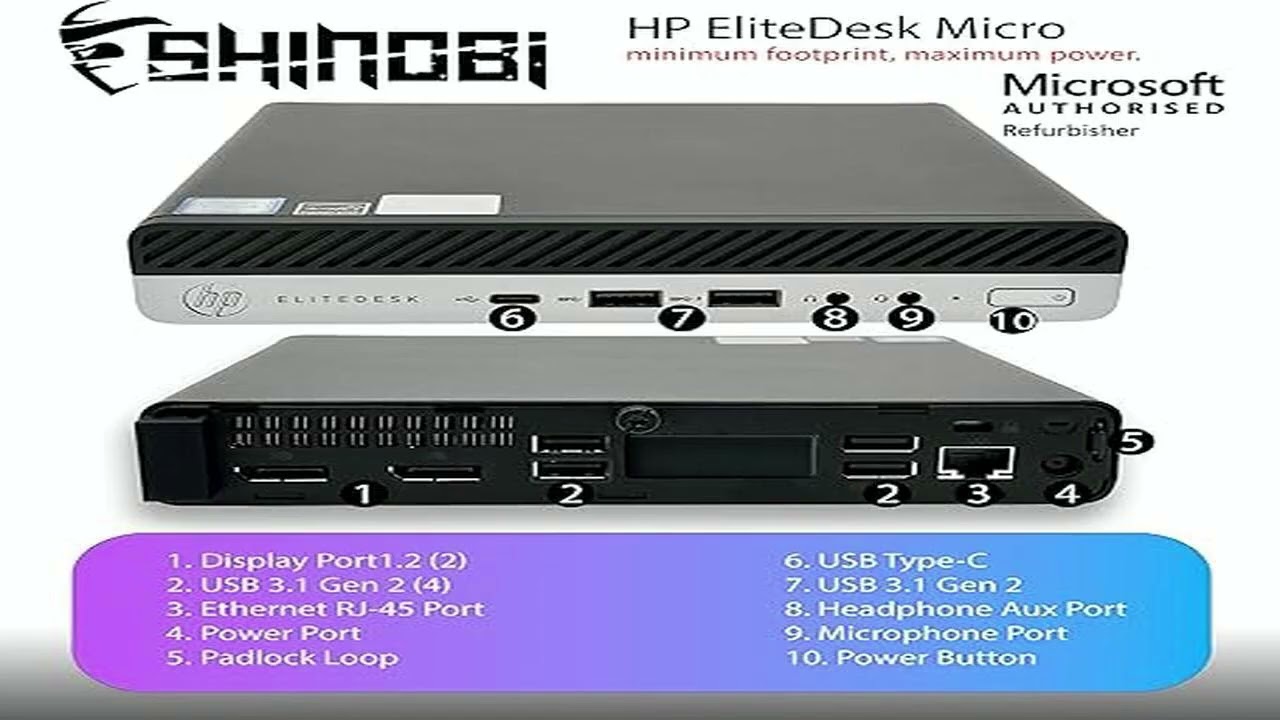 HP EliteDesk 705 G5 Mini PC | Ryzen 5 PRO 3400GE | 8GB RAM