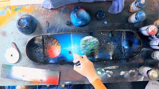Solar System On A Skateboard - Spray Paint