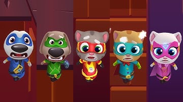 Talking Tom Hero Dash - Sliding Walls: All Heroes Fail Gameplay P5