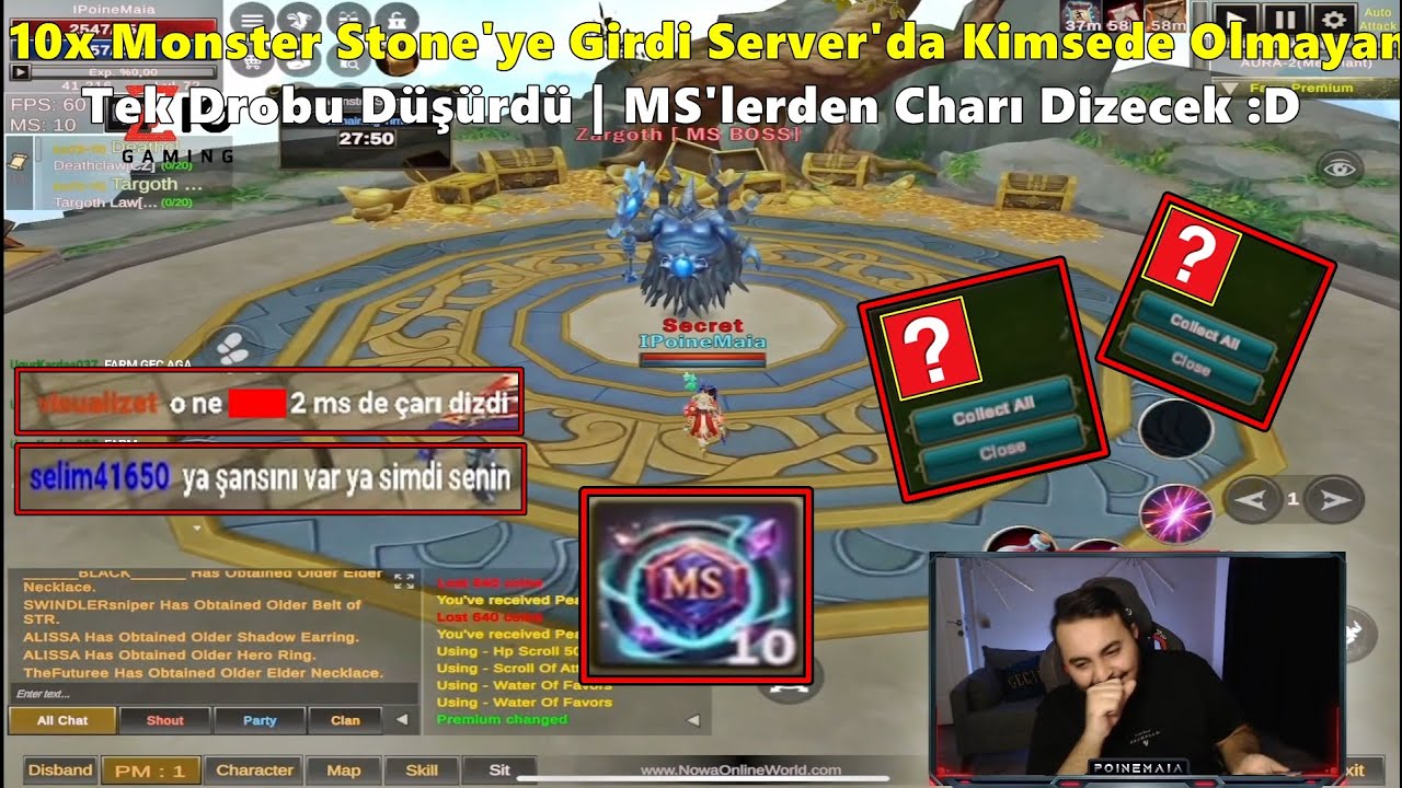 PoineMaia | 10x MS'ye Girip Server'da Tek Olan Drobu Aldı | MS'lerden Charı Dizecek :D | Nowa Online