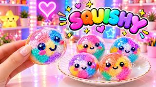 DIY Beautiful Cute & Soft Rainbow Squishy Dumpling Making 🌈✨ | Easy DIY Craft #papercraftsall screenshot 5