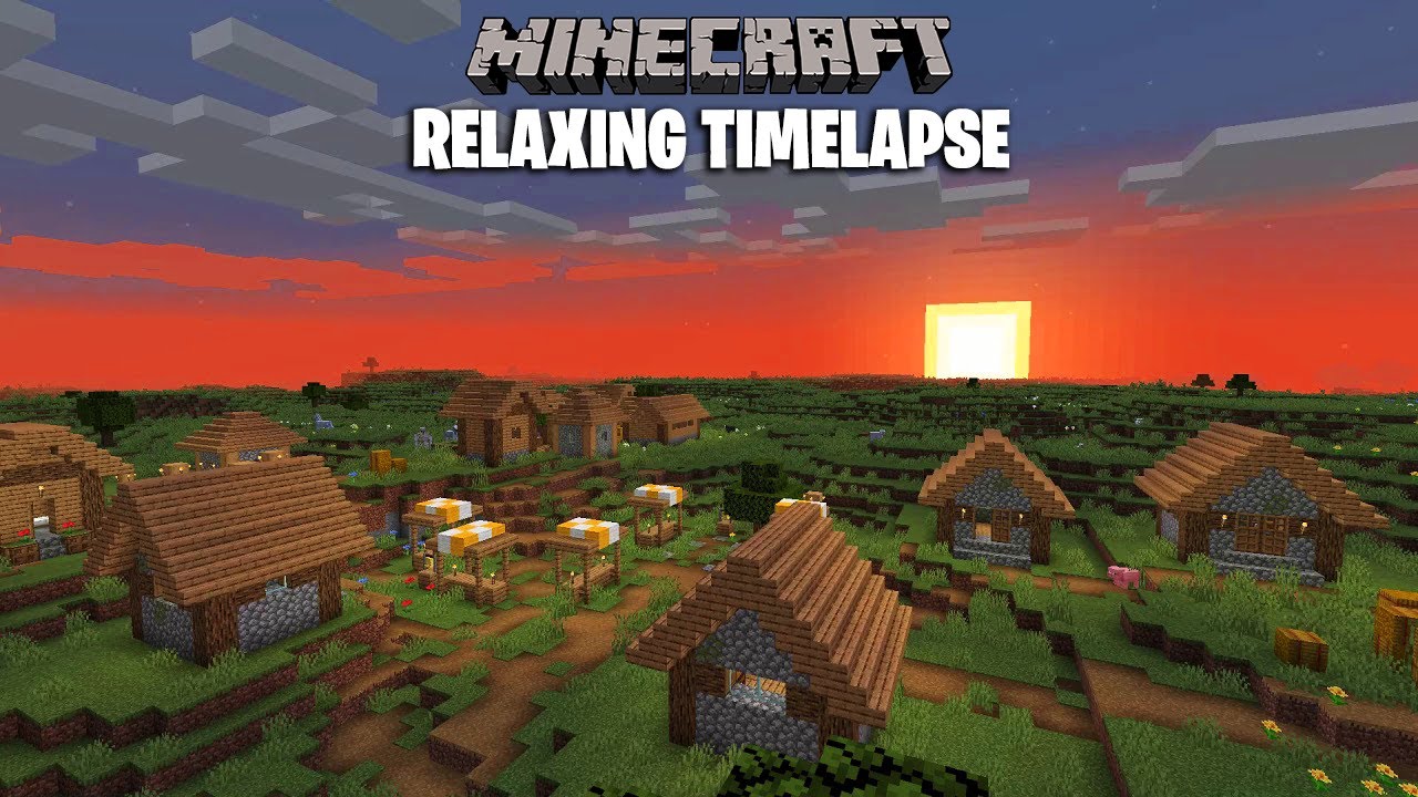 Relaxing Minecraft Village Timelapse | Chill Music - YouTube