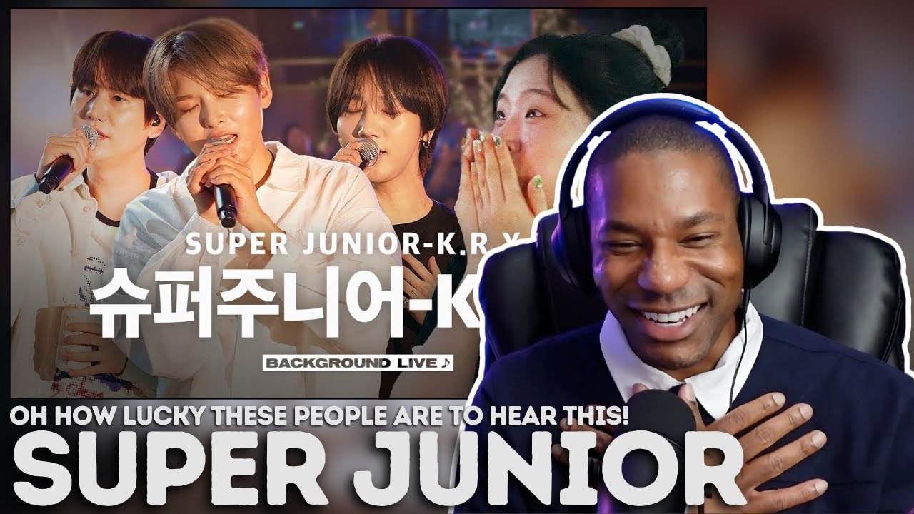 SUPER JUNIOR-K.R.Y. | Singing live undercover pretending to be a track | Background Live REACTION