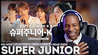 SUPER JUNIOR-K.R.Y. | Singing live undercover pretending to be a track | Background Live REACTION