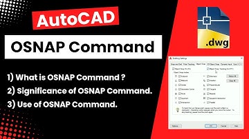 OSNAP Command in AutoCAD |Object Snap command in AutoCAD |OSNAP setting in AutoCAD |AutoCAD Tutorial