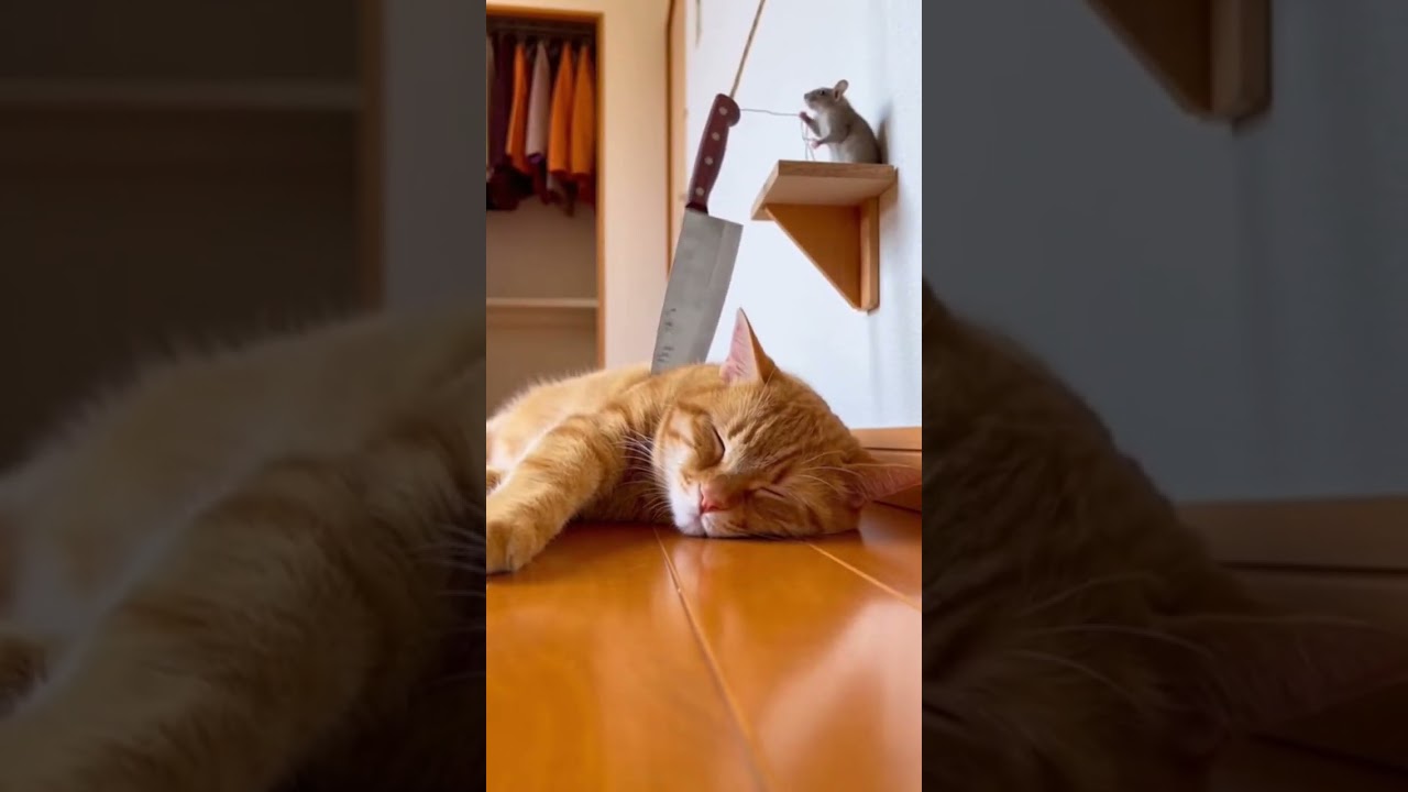 OMG Cat totally unaware of prank above Stunning reaction caught on camera 