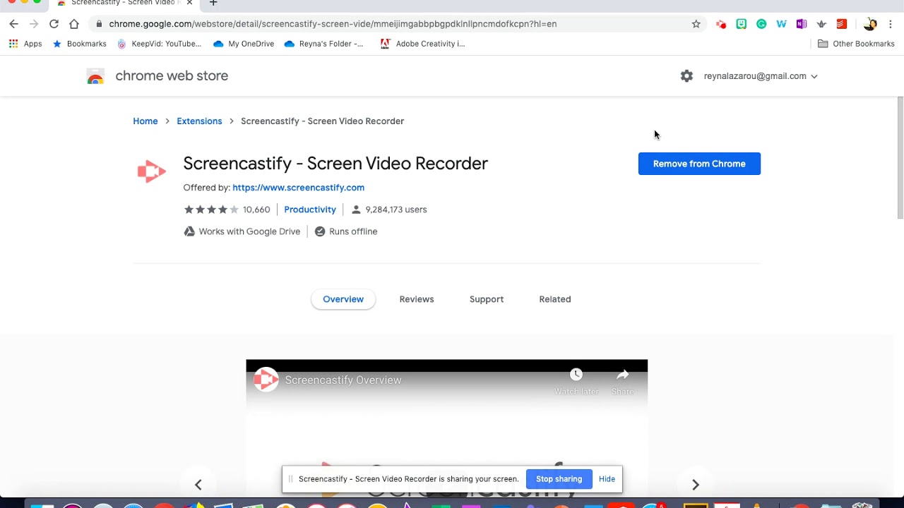 free account with screen screencastify chrome