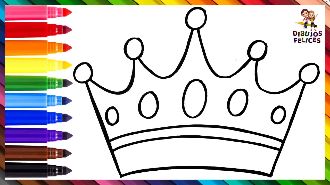 Cómo Dibujar Una Corona 👑 Dibuja y Colorea Una Linda Corona Arcoiris  👸🤴🌈 Dibujos Para Niños - thptnganamst.edu.vn