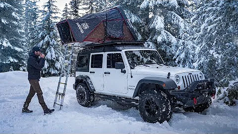 Solo Winter Camping in Oregon - Bushcraft Campfire...