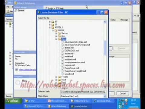 Adjuntar BD Northwind de SQL 2000 a SQL 2005.flv