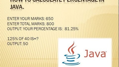 How to Calculate Percentage in Java