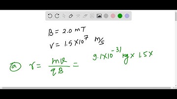 An electron moves in a circular path perpendicular to a uniform magnetic field with a magnitude of …