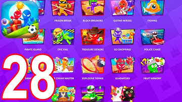 Stickman Party - Gameplay Walkthrough Part 28 - Random Funny MiniGames 1 2 3 4 Plyer Free New Update