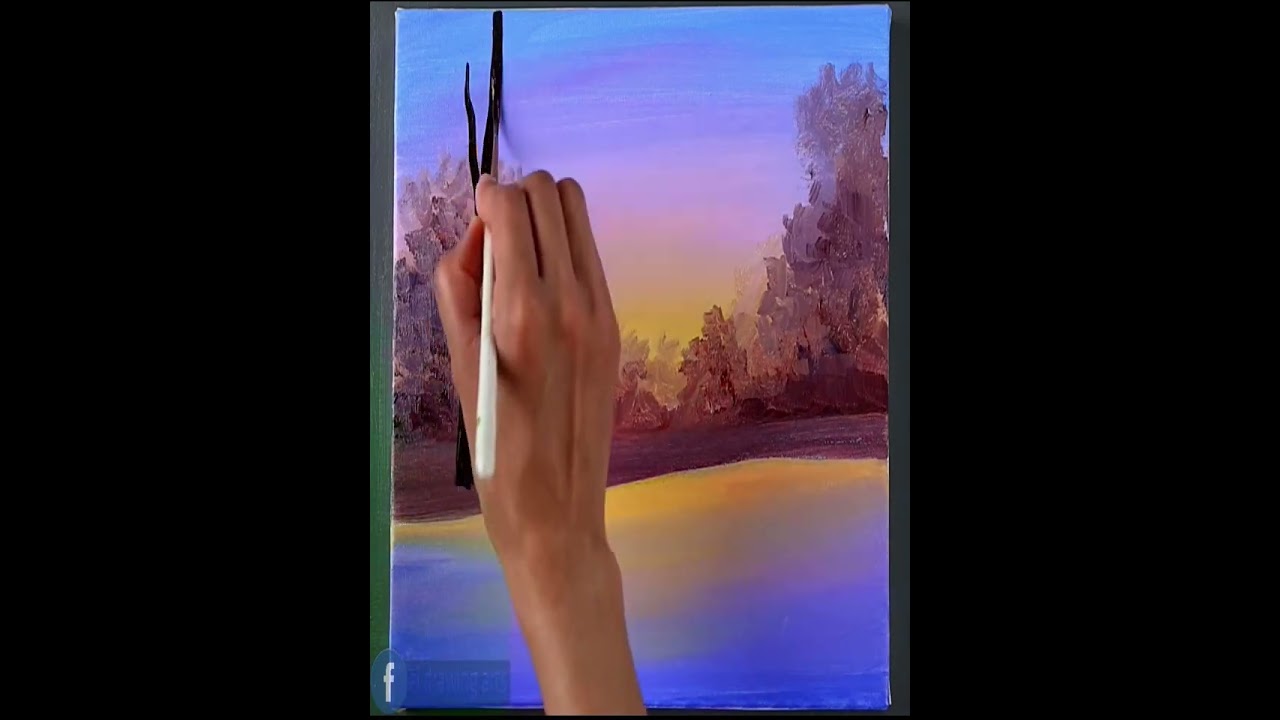 Sunset Reflection Acrylic Painting Tutorial: Step-by-Step Guide