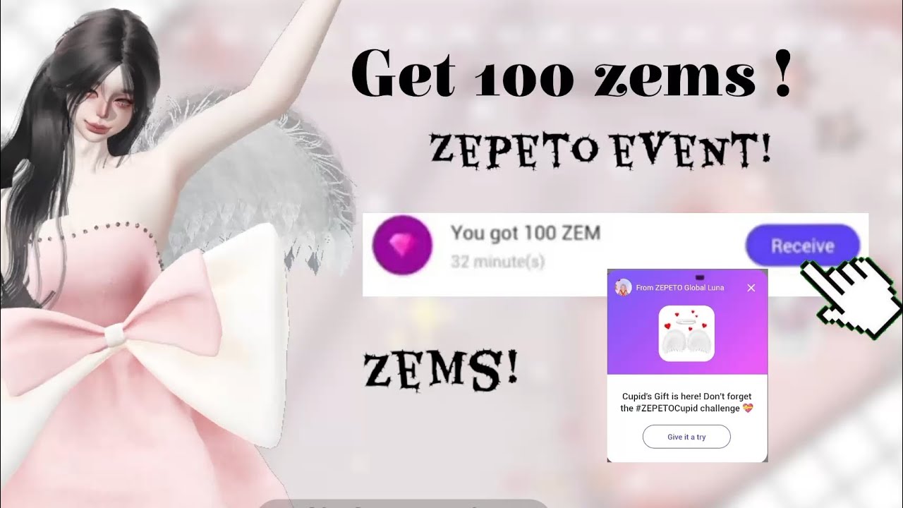 Get 100 zems for free! zepeto event ! - YouTube
