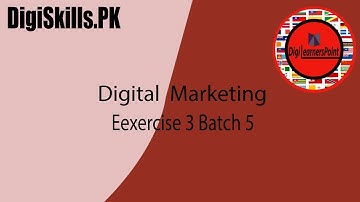 Digital Marketing Exercise 3 Batch 5 | solution | DigiLearnersPoint