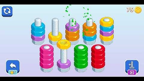 Nuts Puzzle: Sort By Color (WebGL Game): Level 51-78