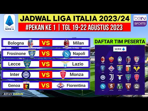 Jadwal Liga Italia 2023 Pekan 1 | Bologna vs Milan | Daftar Tim Serie A 2023/2024 | Live Bein