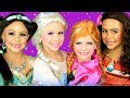 disney princess makeup and costumes compilation elsa and anna moana and jasmine