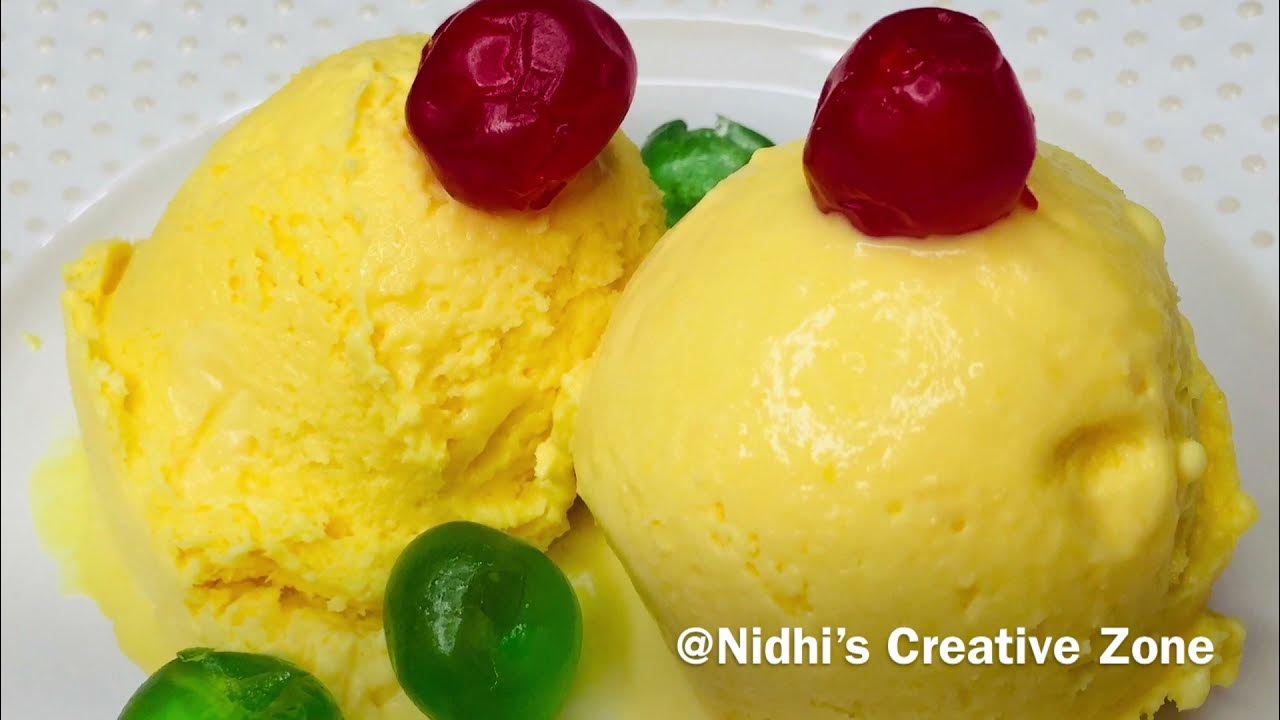 Custard Ice Cream Recipe How to make Custard Ice Cream homemade
