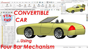 SOLIDWORKS Design and Assembly CONVERTIBLE CAR design | Convertible CAR mechanism TUTORIAL