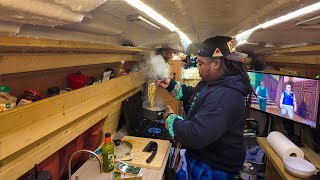 Winter Camping, Cooking \u0026 New Van Build? (Made Curry Udon) 