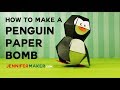 Penguin Paper Bomb - Pop-Up Toy Tutorial & Pattern - Kamikara - ペンギン爆弾)