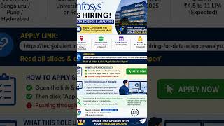 Infosys Hiring Data Science & Analytics 2026 | Freshers Apply Now