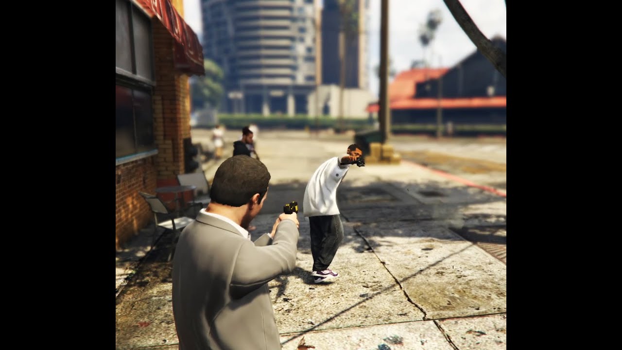 GTA V Michael Ballas gang fight 