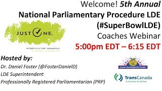 2018 #SuperBowlLDE (Parli Pro) Participant Webinar