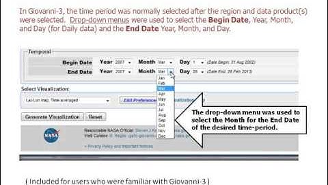 Giovanni-4 Help Video: Time Period Selection (V1)