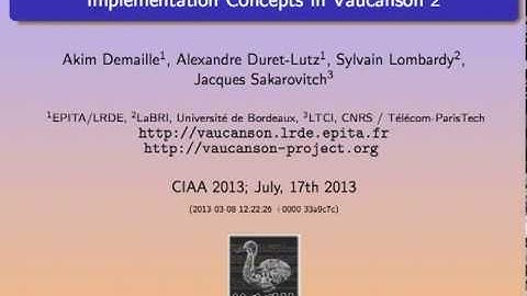 Implementation Concepts in Vaucanson 2