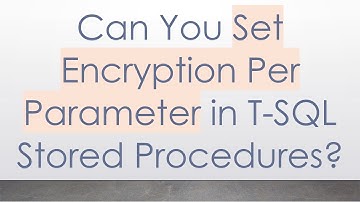 Can You Set Encryption Per Parameter in T-SQL Stored Procedures?