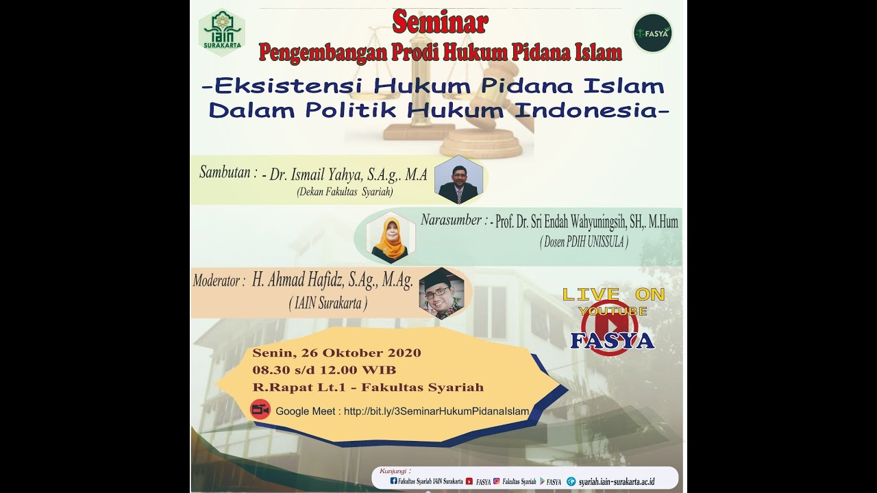 SEMINAR PRODI HUKUM PIDANA ISLAM - YouTube