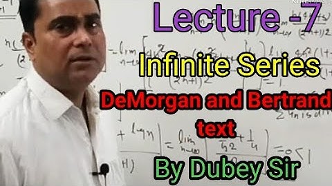 #DeMorganAndBertrandTest#InfiniteSeries#ImpQuedtions#DkMathTutorial#DubeySir