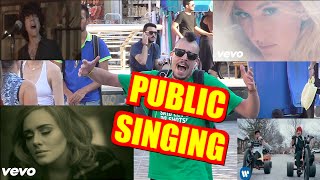 Public Singing Hello - Stressed Out - Love Me Like You Do - Lost On You Tsach