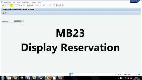 SAP MB23 Display Reservation