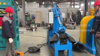 Rubber tire cutter machine, Large tyre cutting machinery for waste tire recycling machines.