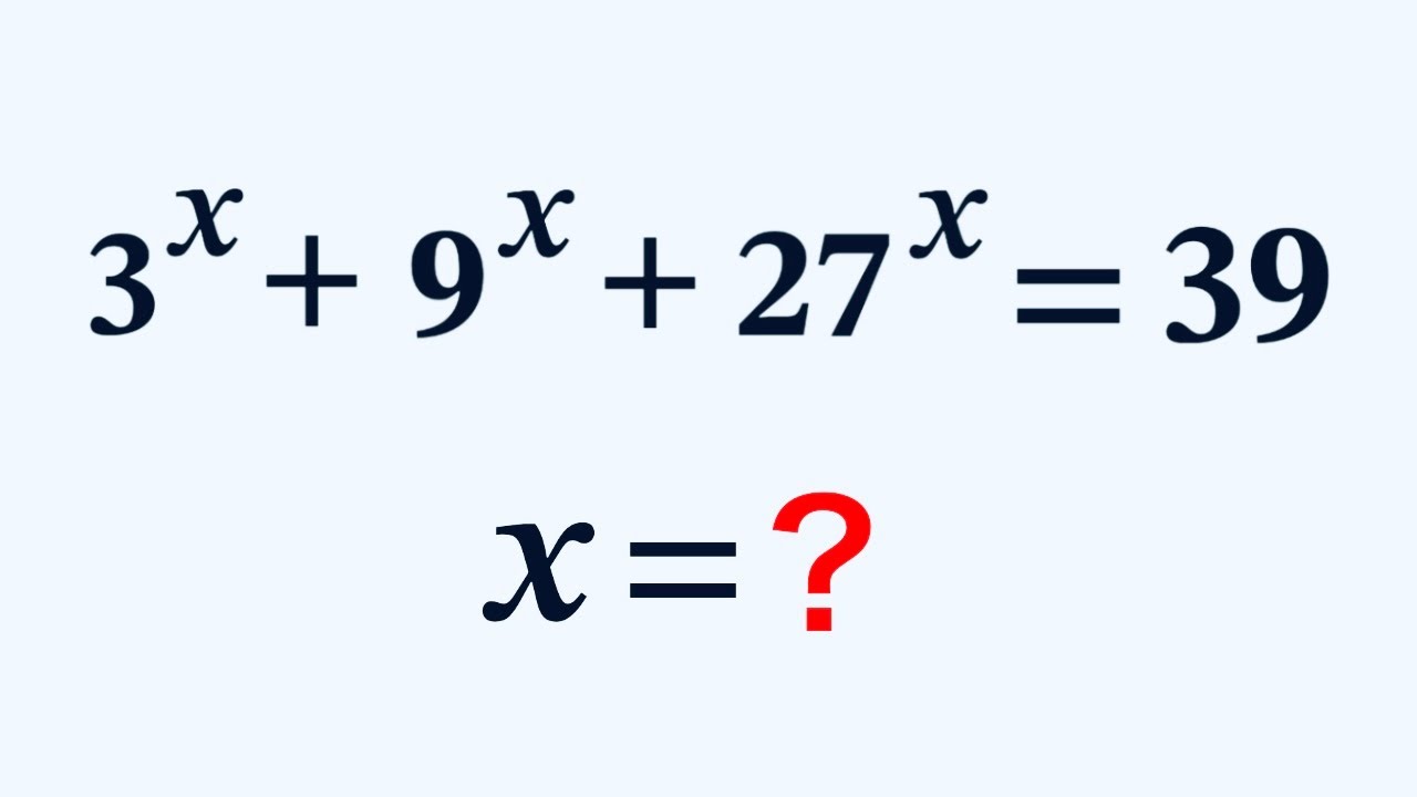 Math Olympiad l Wonderful Exponential Equation l VIJAY Maths - YouTube