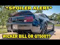 Mustang wicker bill spoiler and 7d carbon fiber vinyl wrap