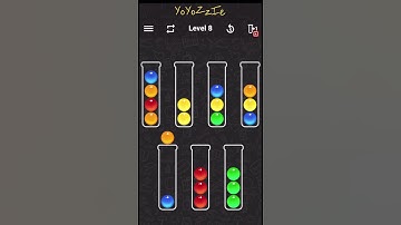 Ball Sort Color Water Puzzle Level 8 Walkthrough 🧪🟣🟠🟢, #shorts