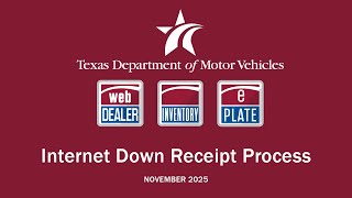 Internet Down Receipt Process