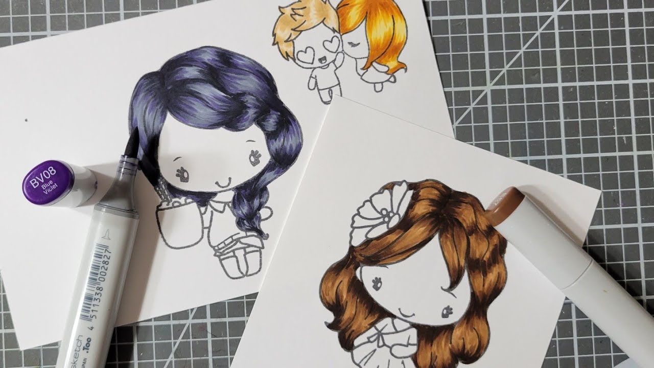 Hair Coloring with Alcohol Markers//The Greeting Farm