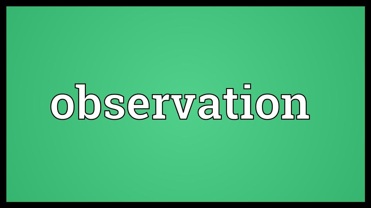 Observation Meaning - YouTube