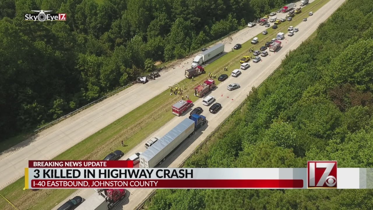 I-40 in Johnston County reopens after fiery crash that killed 3 - YouTube