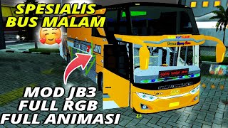 KEREN BANGET! FULL RGB MOD BUSSID STJ JB3+ RK8 VOYAGER (FULL STROBO & FULL ANIMASI)